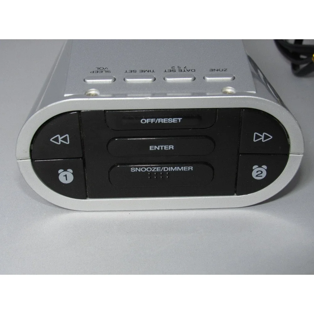 Timex Digital Clock Radio Silver Black Nature Sounds Auto Set‎